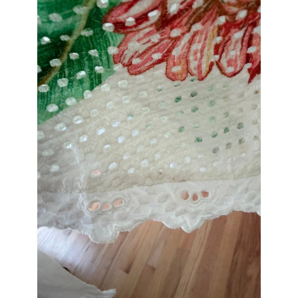 Farm Rio Cotton White Eyelet Midi Skirt, Size Small (Flaws) - Picture 3 of 11